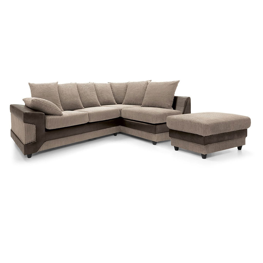 DINO CORNER SOFA BEIGE AND BROWN | SofaSaleHub UK