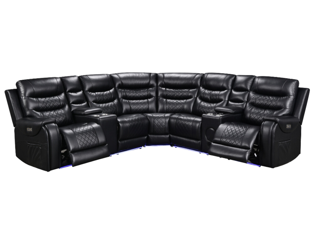 Forbes Electric Recliner Corner Leather Sofa | SofaSaleHub UK