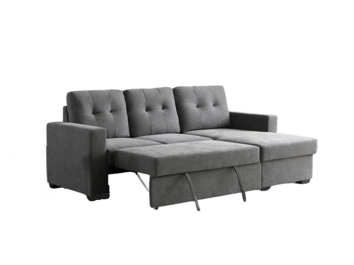 Francesca L Shape Sofa Bed Grey With Storage | SofaSaleHub UK