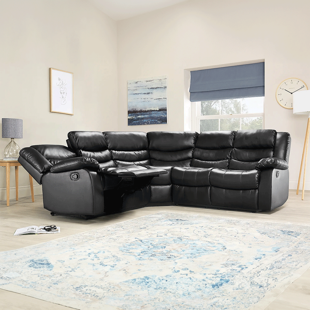ROMA LEATHER RECLINER CORNER SOFA | SofaSaleHub UK