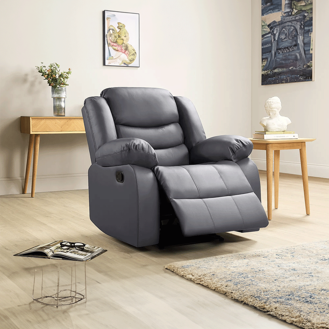 ROMA LEATHER RECLINER SOFA ARMCHAIR | SofaSaleHub UK
