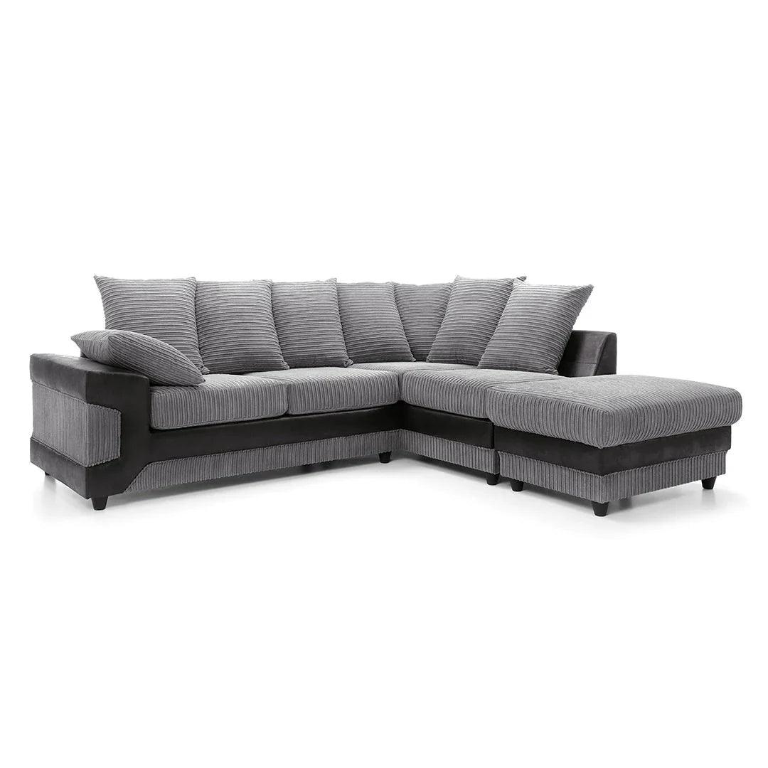 DINO CORNER SOFA GREY AND BLACK | SofaSaleHub UK